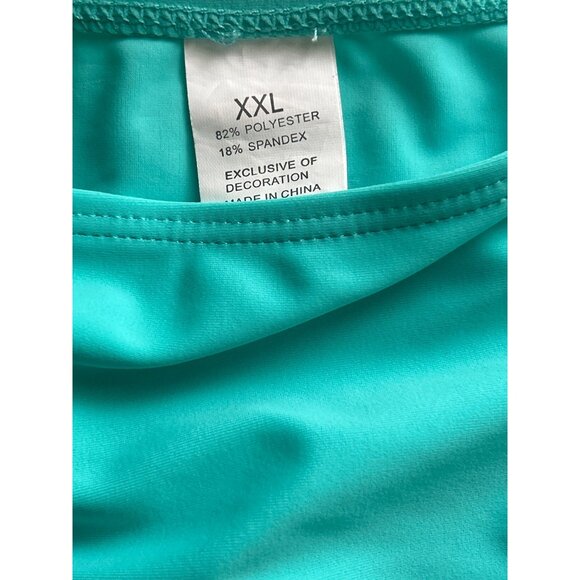 Womens Halter Neck Turquoise Butterfly Print  2 Pc Swimsuit Dress, Size XXL - Picture 6 of 16